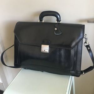 Alberto Belluci Fine Leather Briefcase - Black